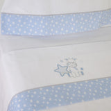 Jogo de lençóis de flanela girafa 378 branco/azul