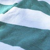 Toalha de praia de algodão listrado verde