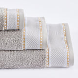 Conjunto de toalhas 3p nova 315 cinza