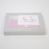 Jogo de lençóis de berço 084 branco/rosa