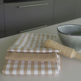 Pano de cozinha algodão bege pacote 3 unidades