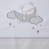 Conjunto de lençóis para berço Moon Bear 386 bco/cinza