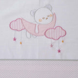 Conjunto de lençóis para berço Moon Bear 386 bco/rosa