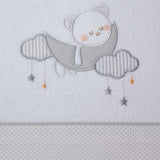 Conjunto de lençóis de flanela Moon Bear 386 branco/cinza