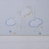 Conjunto de lençóis de flanela Moon Bear 386 branco/azul