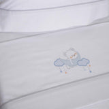 Conjunto de lençóis para berço Moon Bear 386 bco/azul
