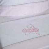 Conjunto de lençóis para berço Moon Bear 386 bco/rosa