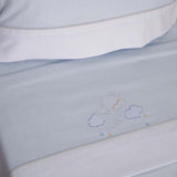 Conjunto de lençóis de flanela Moon Bear 386 branco/azul