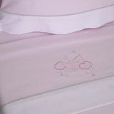 Conjunto de lençóis de flanela Moon Bear 386 branco/rosa