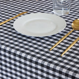 Toalha de mesa de algodão com xadrez guingão carvão