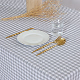 Toalha de mesa de algodão xadrez cinza