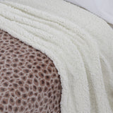 Cobertor sherpa com estampa animal bege
