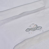 Conjunto de lençóis de berço coral 386 bco/cinza