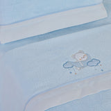 Conjunto de lençóis de berço coral 386 azul