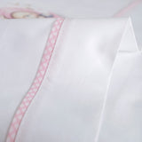 Jogo de lençóis de berço 450 branco/rosa