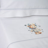 Conjunto de lençóis para cama de grades 449 branco/cinzento