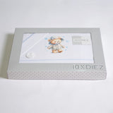 Conjunto de lençóis para cama de grades 449 branco/azul