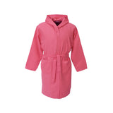 Roupão de banho infantil em microfibra com estampado de morango