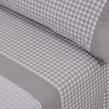 Lençóis de flanela vichy cinzento