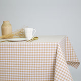 Toalha de mesa em algodão xadrez bege