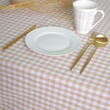 Toalha de mesa em algodão xadrez bege