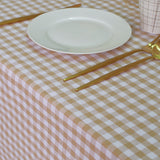 Toalha de mesa em algodão xadrez bege