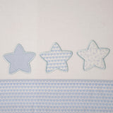 Jogo de lençóis para berço flanela estrela 476 branco/azul