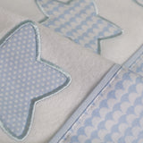 Jogo de lençóis para berço flanela estrela 476 branco/azul