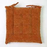 Capa de assento de cadeira em veludo texturado cor barro, tamanho 12.