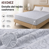 Capa de colchão estampada em caxemira cinza